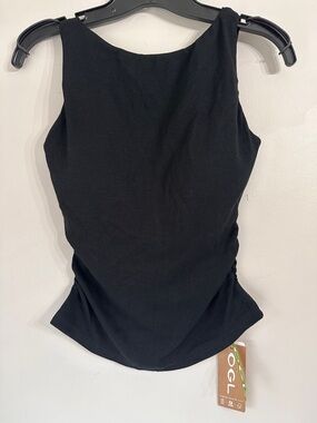 OGL Ribbed Elastic Open Back Built in Bra Black Medium New with tags